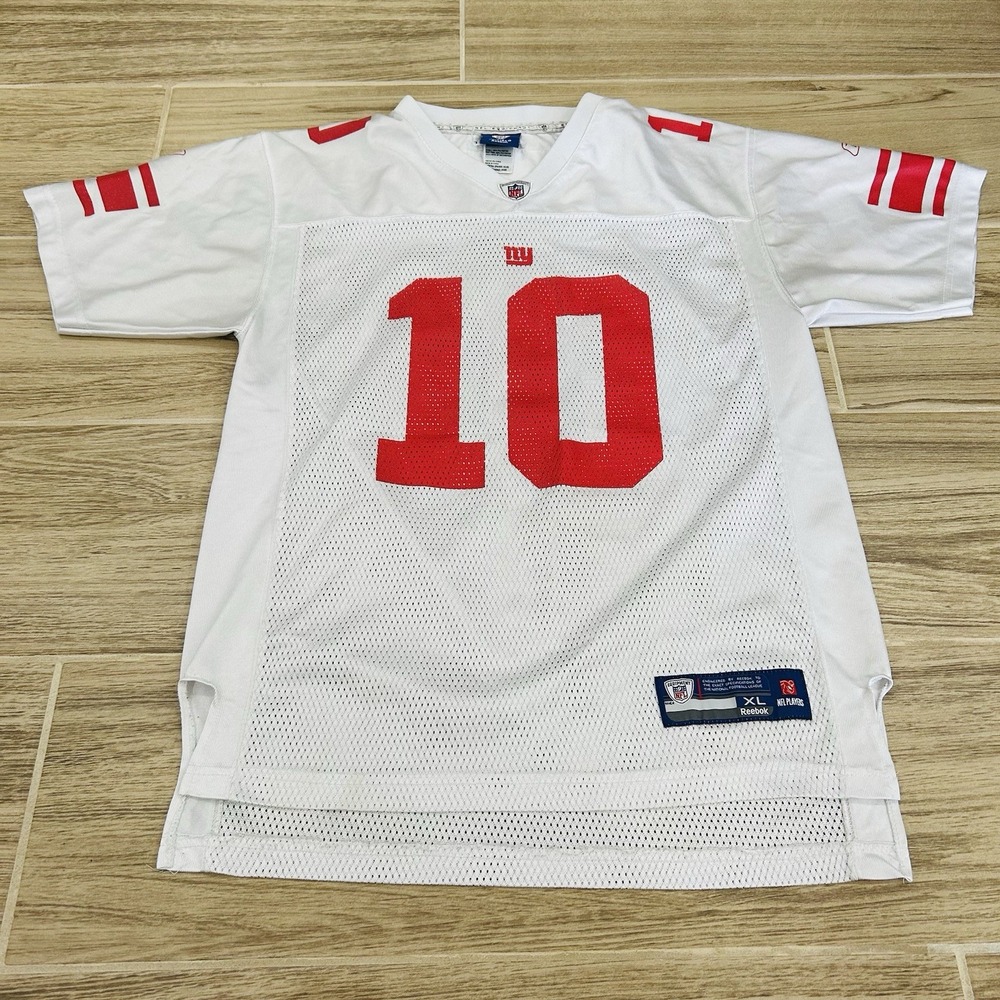 Vtg Reebok New York Giants Eli Manning 10 Jersey White Youth XL 18-20